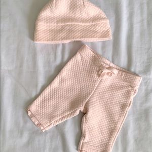 3 for $25 - size 0-3 months JENNIE & Jack Pink quilted pants & matching hat